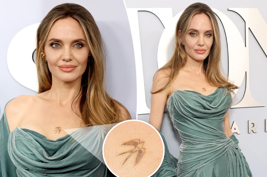 Angelina Jolie Debuts New Chest Tattoo On Ton Angelina Jolie Shotoe