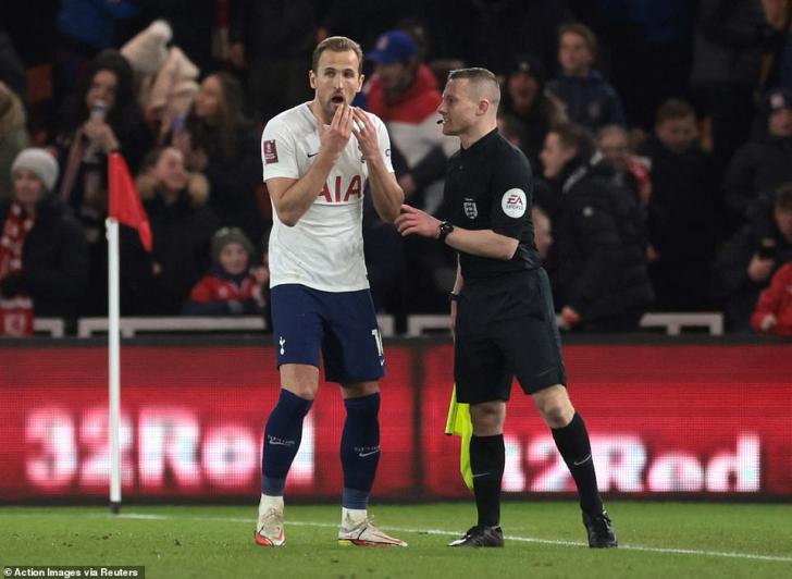 Harry Kane had a goal correctly ruled out for offside for the visitors who were largely dominated by the Championship side