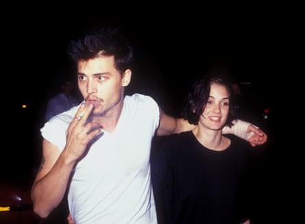 With Winona Ryder in 1990.