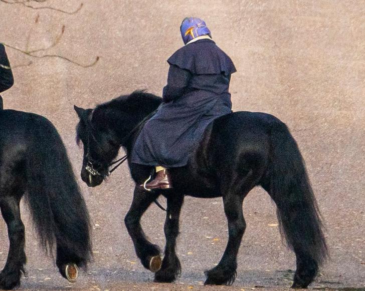  The Queen went horse riding yesterday as the monarchy is plunged into crisis over Prince Andrew